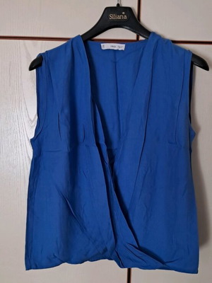 Mango Wrap Blouse like new, blue, size L