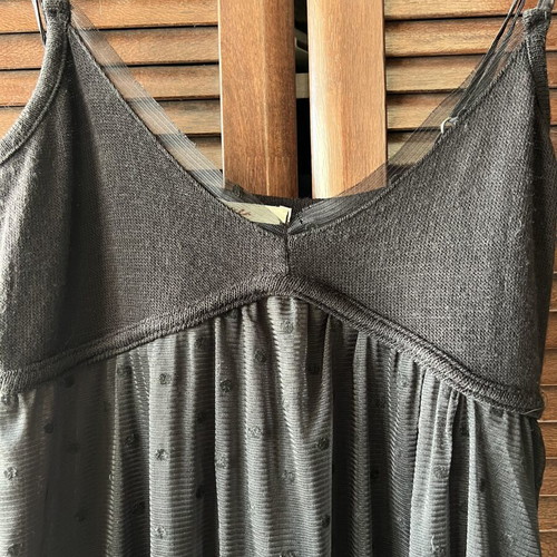 Badila black babydoll dress with tulle and polka dots size S like new