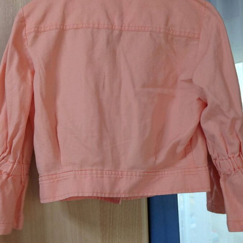 Benetton orange jacket like new, cotton with 3/4 sleeves