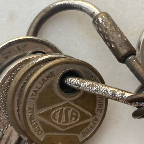 Keys used, pack of 13 with 2 keychains, 1980s