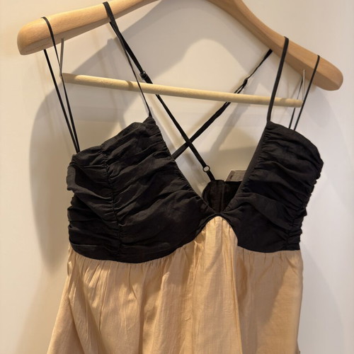 Eighty2 by Figaro dress midi-maxi beige and black, like new, size M