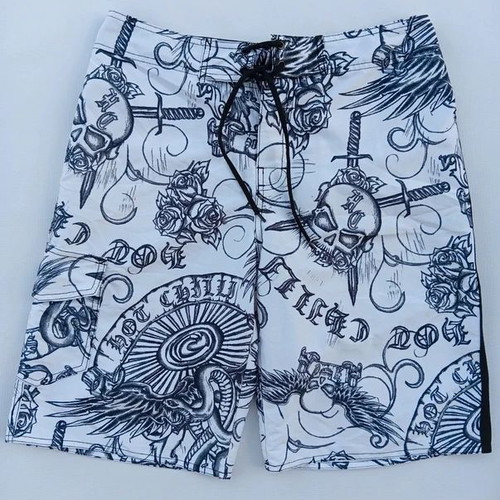 Fox Racing x Hot Chilli Latinese Vintage Men's Boardshorts L used, black and white