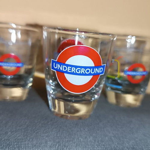 Set of 3 London Metro Glass Shot Glasses new