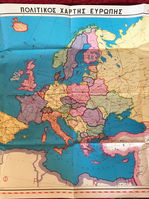 Europe maps and world map like new, set of 5 pieces