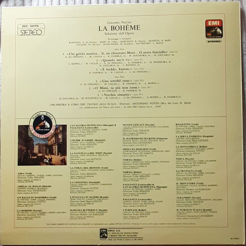Maria Callas La Boheme Teatro Alla Scala LP like new, classical
