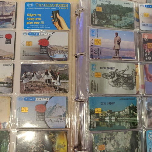 Album with approximately 170 used Greek phone cards