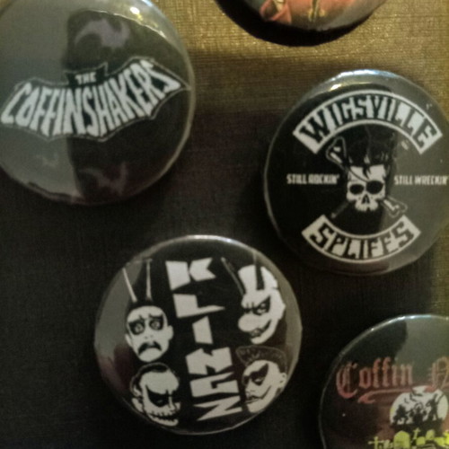 Psychobilly and Gothabilly pin badges, set of 9