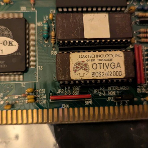 OTI VGA067 16bit ISA CGA/EGA/VGA 256kb graphics card used