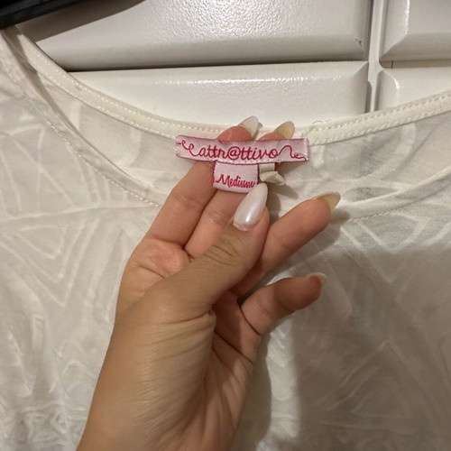 Attrattivo white see through short sleeve blouse like new
