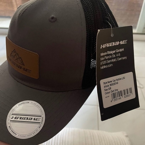Haibike men's hat new, size S/M, dark grey/black