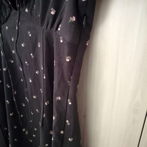 H&M women's short dress with long wide sleeves, floral print, size S (EU 36)