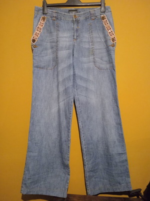 Polo Garage high-waist wide straight jeans, 100% cotton, size EUR 40