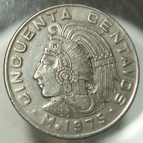 Mexico 50 Centavos coin used, lot of 3 pieces 1975-1979