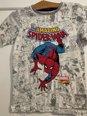 Marvel Comics Spider-Man T-shirt σαν καινούργιο, για 8 ετών, άσπρο και γκρι