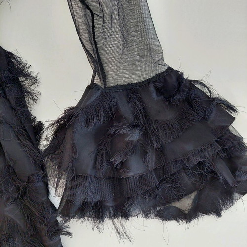 Timiami black cocktail evening dress with tulle transparencies small like new