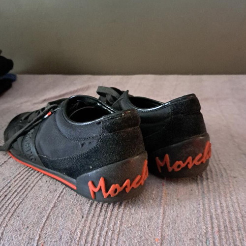 Moschino sneakers used, black with red accents