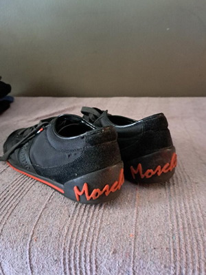 Moschino sneakers used, black with red accents