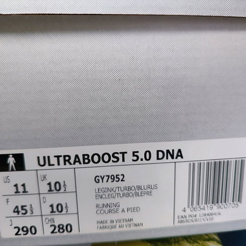 Adidas Ultra Boost 5.0 DNA new, size 45.5, black and green