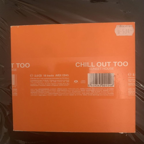 Chill Out Too Sunset House double CD like new, electronic