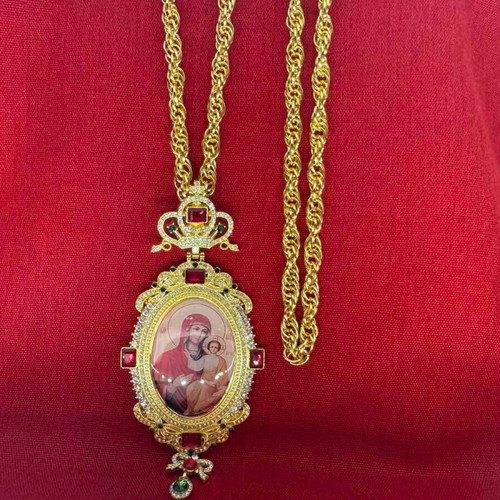Religious pendant new gold-plated with small defect