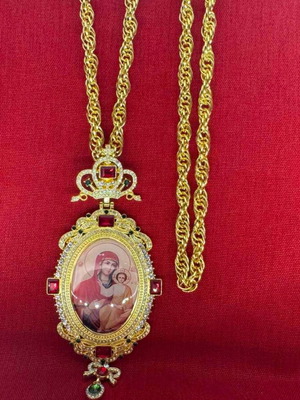 Religious pendant new gold-plated with small defect