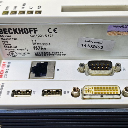 Beckhoff CX1100-0121 embedded PC used with CPU module pack