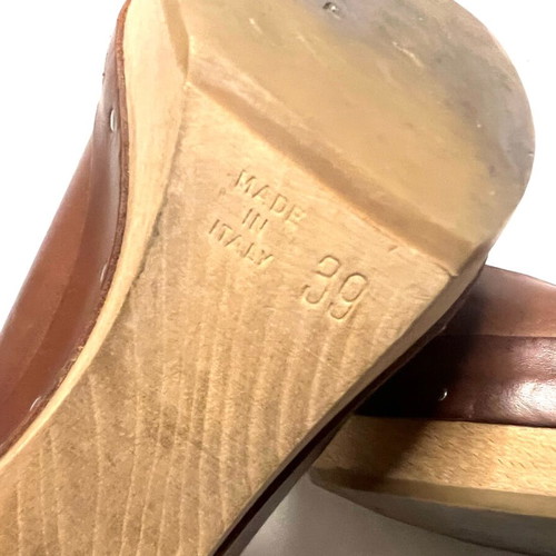Marni brown leather high heels used, size 39