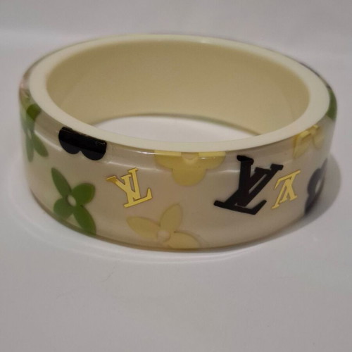 Louis Vuitton Farandole resin bangle bracelet beige and green like new
