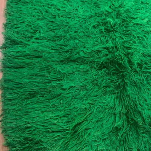 Woolen flokati rug handmade green, new