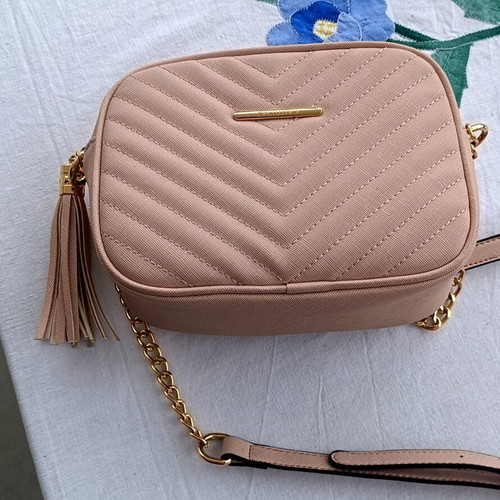 Medium shoulder bag like new, beige with adjustable strap
