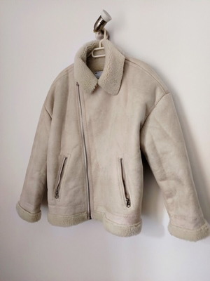 ASOS Design ανδρικό πανωφόρι με γιακά shearling σε μπεζ, μέγεθος M