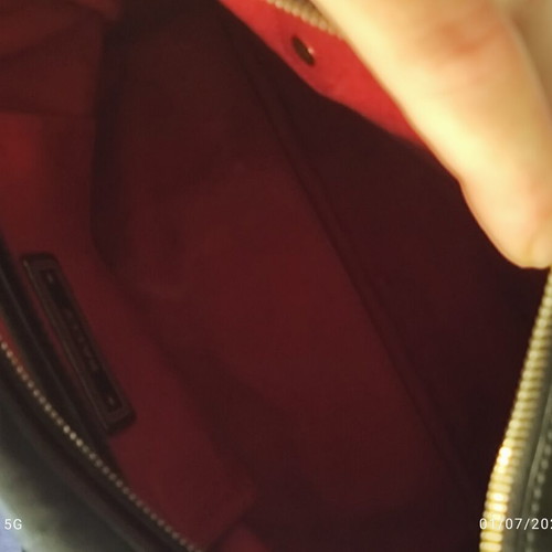 Bally Boston Bag in Black Cotton with Patent Leather Trim Like New