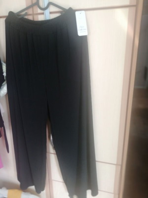 Elastic women's pants wide leg made in Italy new, black