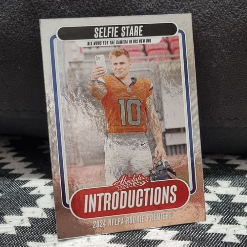 Bo Nix 2024 Panini Absolute Rookie RC Introductions Selfie Stare card new