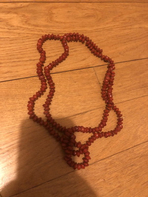 Vintage necklace ethnic boho with natural red seeds like new