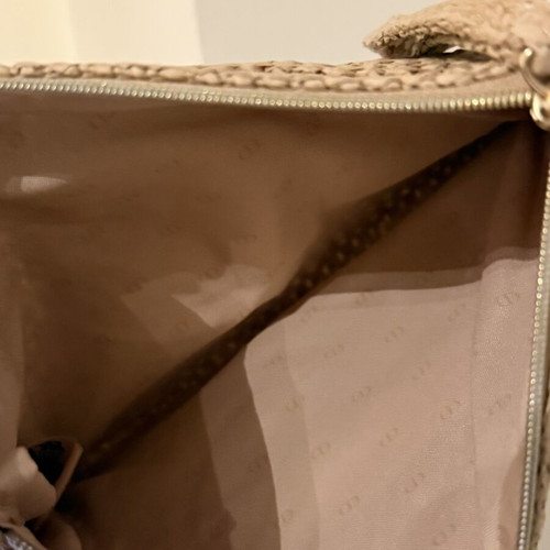 Dior beauty pouch, straw, beige