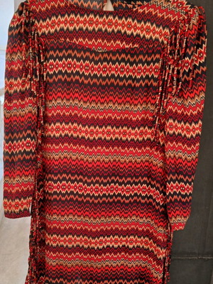 Zara boho-chic midi dress with fringes, multicolor