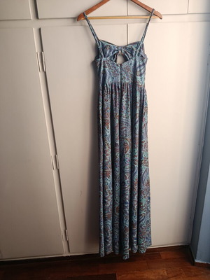 Arpyes jumpsuit, colorful, adjustable straps, back zipper, belly cutout