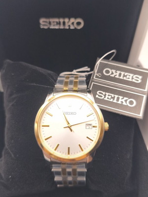 Seiko Essentials SUR402P1 Men's Watch 40mm Quartz Gold-Tone Case Sapphire Crystal new