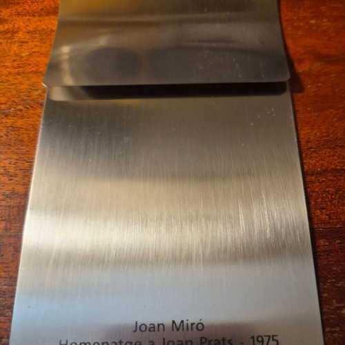 Steel bookmark with Miro design