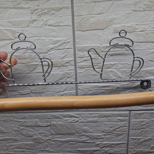 Kitchen paper holder metal and wood, like new