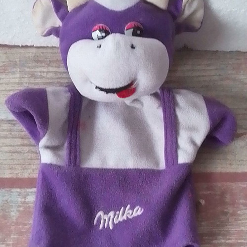 Collectible plush Milka cow hand puppet like new