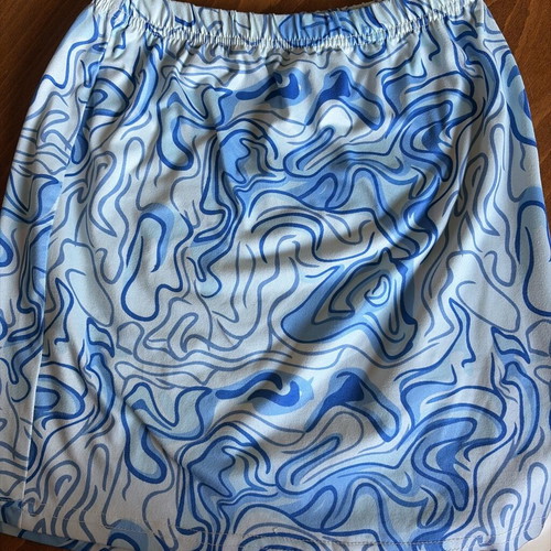 Shein Blue and White Swirl Print Halter Top and Skirt Set like new
