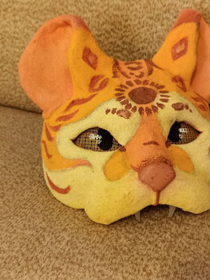 Therian Mask Cat cosplay handmade, like new, youth size