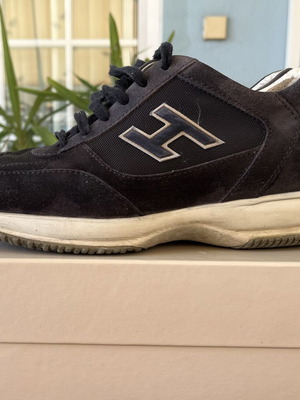 Hogan leather suede sneakers used, size 40, blue unisex