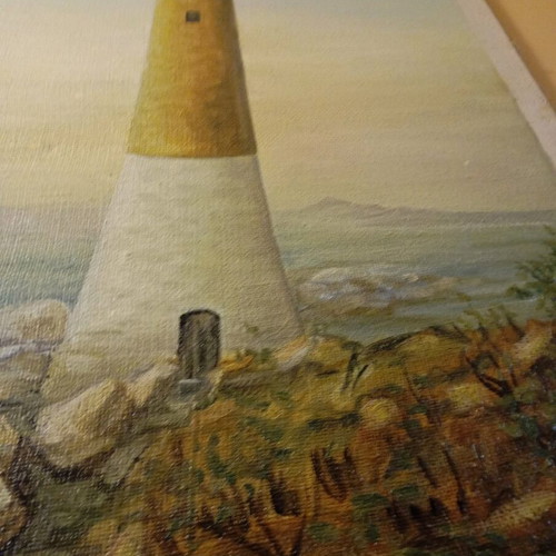 Lighthouse artwork on canvas like new
