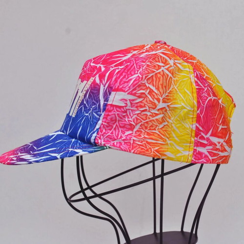 Vintage 90s Tie Dye Neon Colors Nylon Hat, One Size