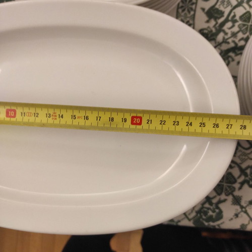 Apulum large white porcelain serving platter like new, 28 x 19.5 cm