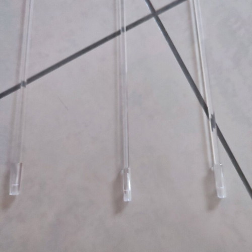 Plexiglass Curtain Rods Set of 3 New, 1.30m with Metal Ring