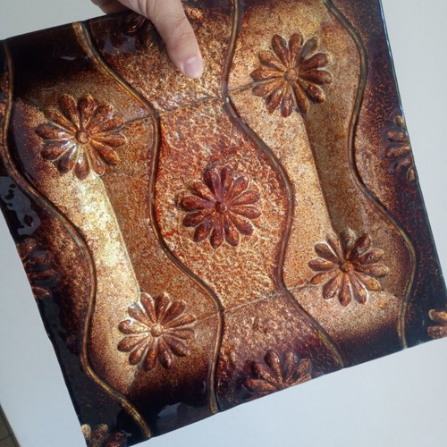 Decorative glass platter like new, 34x34 cm